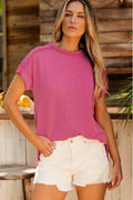 Textured Knit with Exposed Seams Top